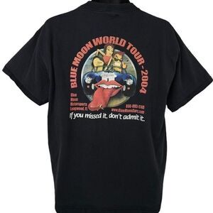 Vintage Blue Moon Motorsports T Shirt Mens Size XL Black Y2K 2004 World Tour